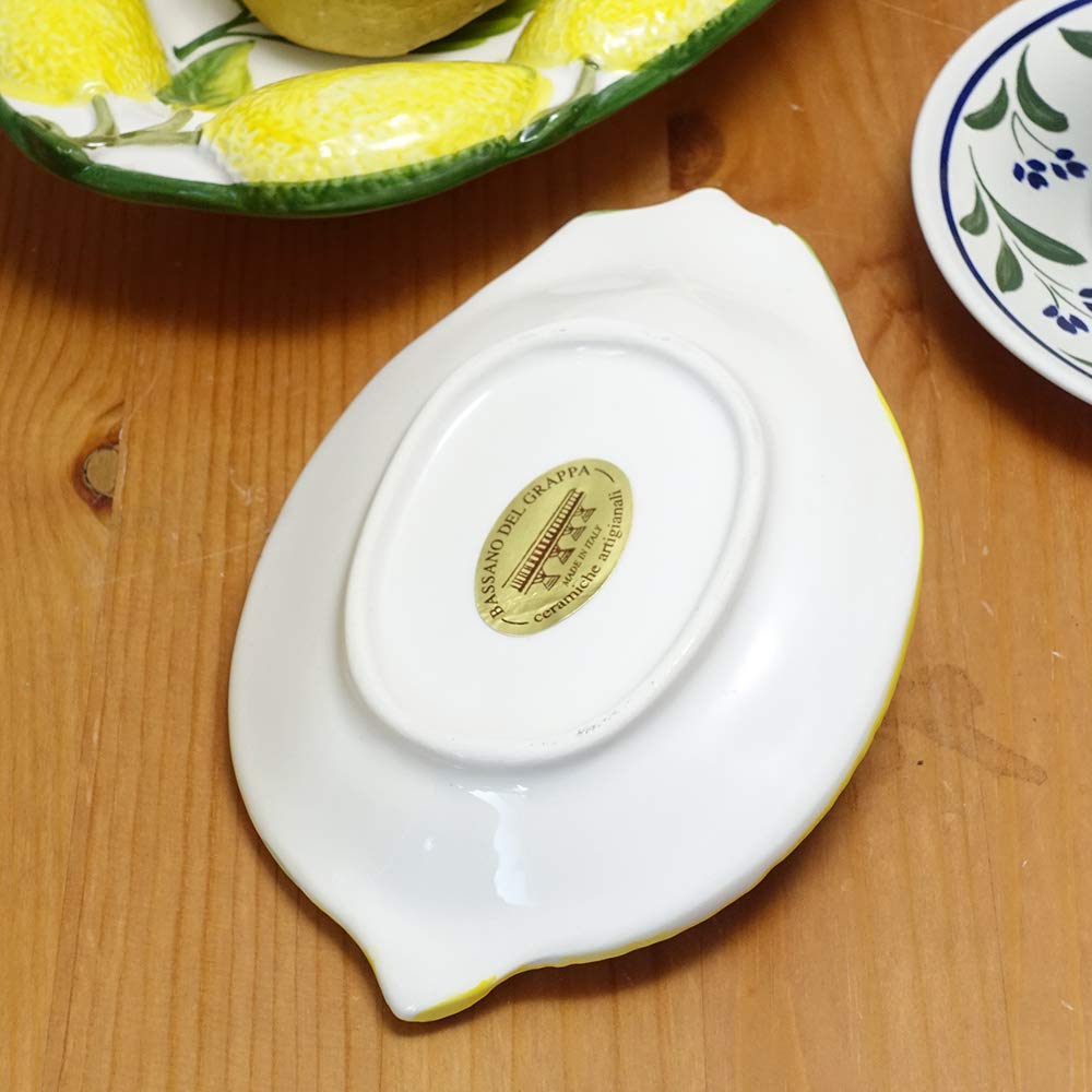 Amazon.co.jp: イタリア製 陶器 レモン モチーフ トレイ 前菜 プレート